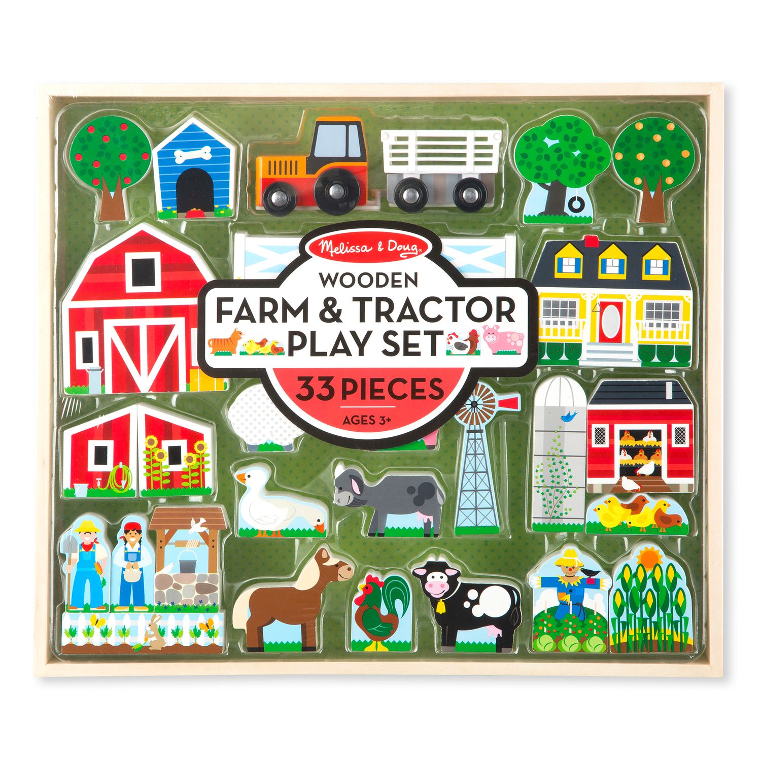 wooden farmyard set