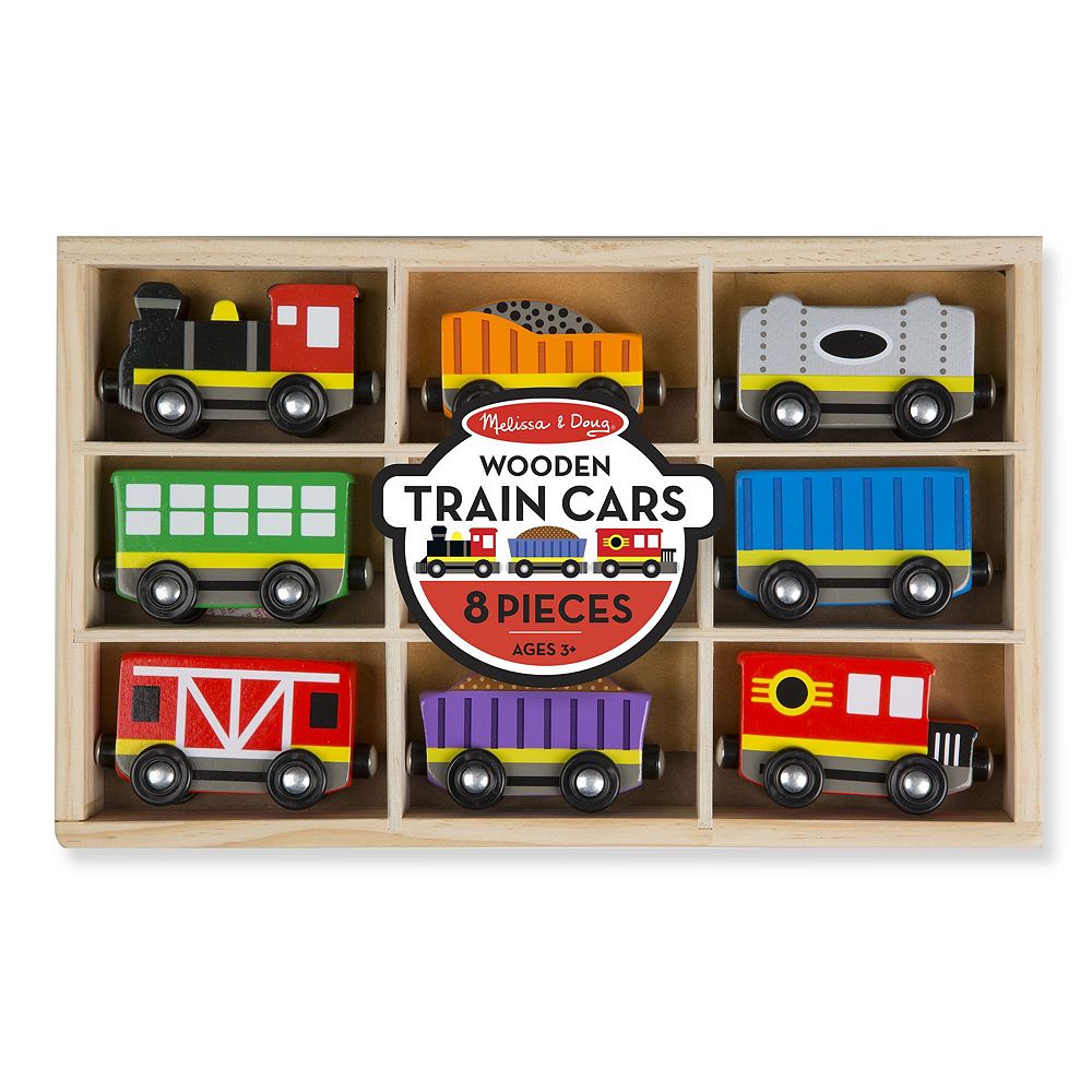 Melissa & Doug Wooden Train Cars Set