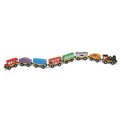 Melissa & Doug Wooden Train Cars Set