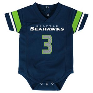 Baby Seattle Seahawks Russell Wilson Jersey Bodysuit