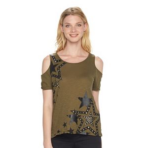 Women's Rock & Republic® Star Cold-Shoulder Tee