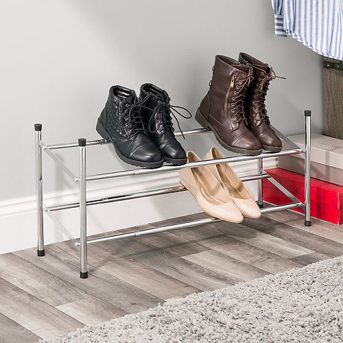 Home Basics 2 Tier Expandable Shoe Rack