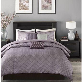 Madison Park Morris Jaquard Duvet Cover Set with Throw Pillows