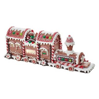 Kurt Adler 19.5 in Light-Up Gingerbread Train Christmas Table Decor