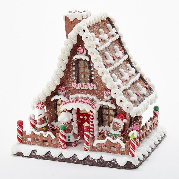 Kurt Adler 10in. LightUp Gingerbread House Christmas Table Decor