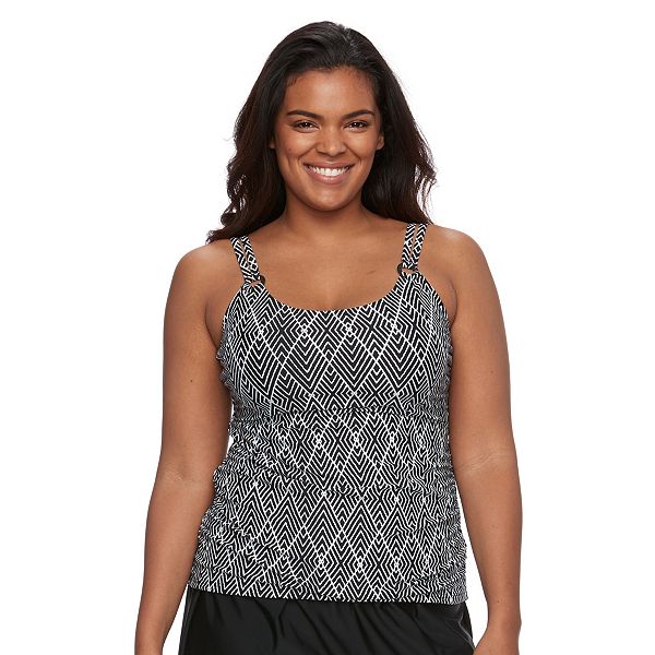 Plus Size Croft & Barrow® Tummy Slimmer D-Cup Tankini Top