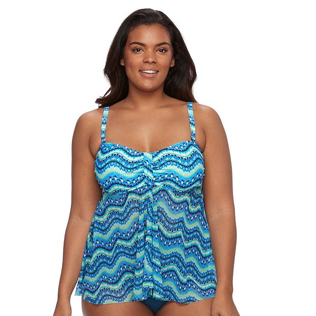 Swimsuits For All Women's Plus Size Bra Sized Faux Flyaway