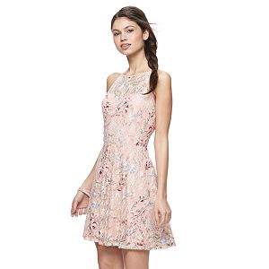 Juniors' Lily Rose Lace Skater Dress