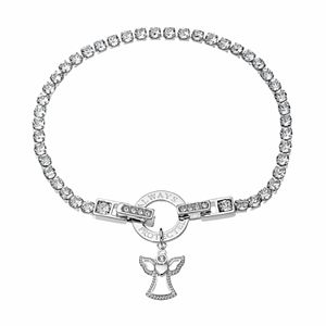 Brilliance Angel Charm Tennis Bracelet with Swarovski Crystals