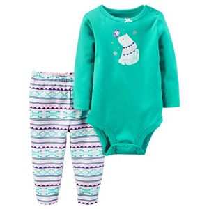 Baby Girl Carter's Long-Sleeved Bodysuit & Print Pants Set