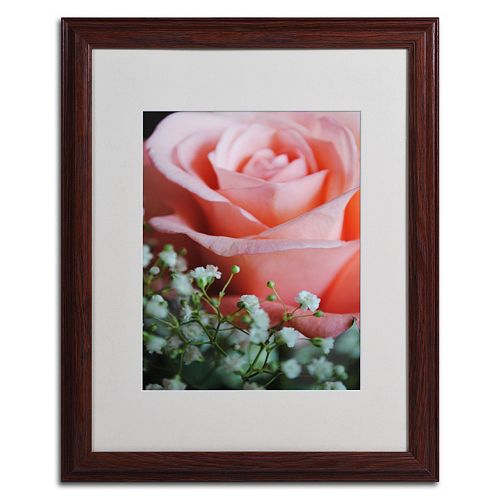 Trademark Fine Art Snug Blossom Matted Wood Finish Framed Wall Art