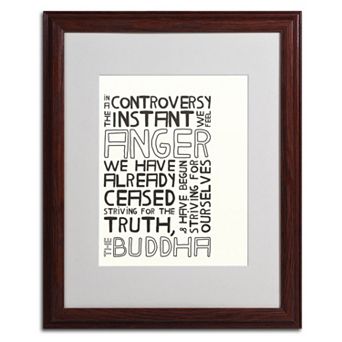 Trademark Fine Art "Anger in Controversy II" Matted Wood Finish Framed Wall Art