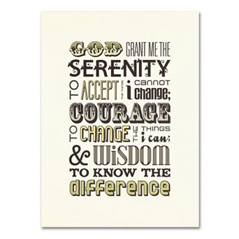 Trademark Fine Art "Serenity Prayer I" Canvas Wall Art