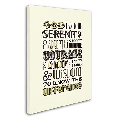 Trademark Fine Art "Serenity Prayer I" Canvas Wall Art