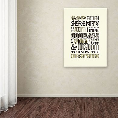 Trademark Fine Art "Serenity Prayer I" Canvas Wall Art