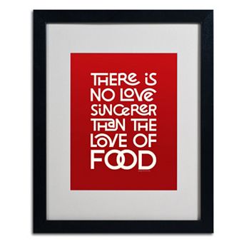 Trademark Fine Art "Sincere Love of Food II" Matted Black Framed Wall Art