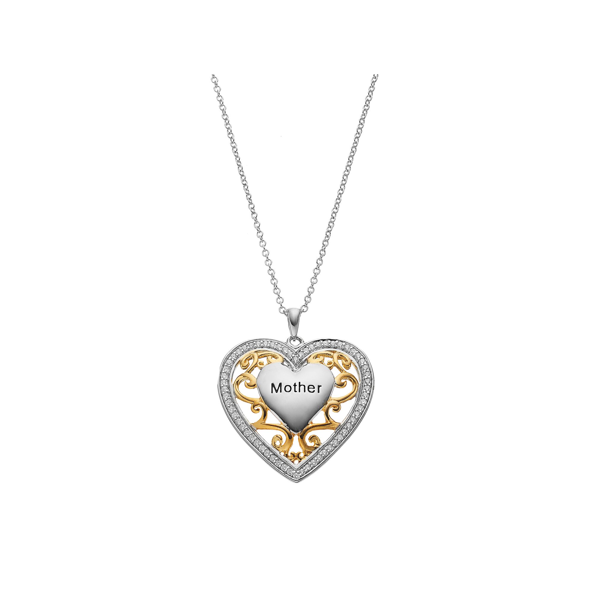Sentimental Expressions Two Tone Sterling Silver Cubic Zirconia Mother
