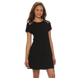 Juniors' Speechless Lattice Short Sleeve Dress