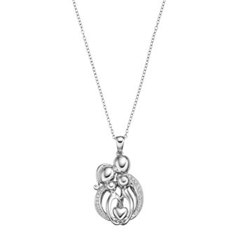 Sentimental Expressions Sterling Silver Cubic Zirconia Family Of 4 Necklace