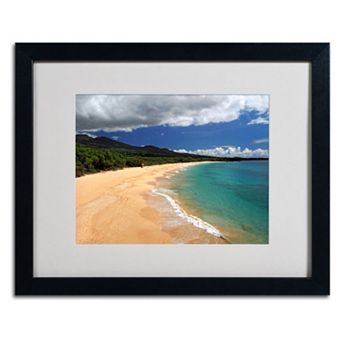 Trademark Fine Art "Makena Maui" Black Framed Wall Art