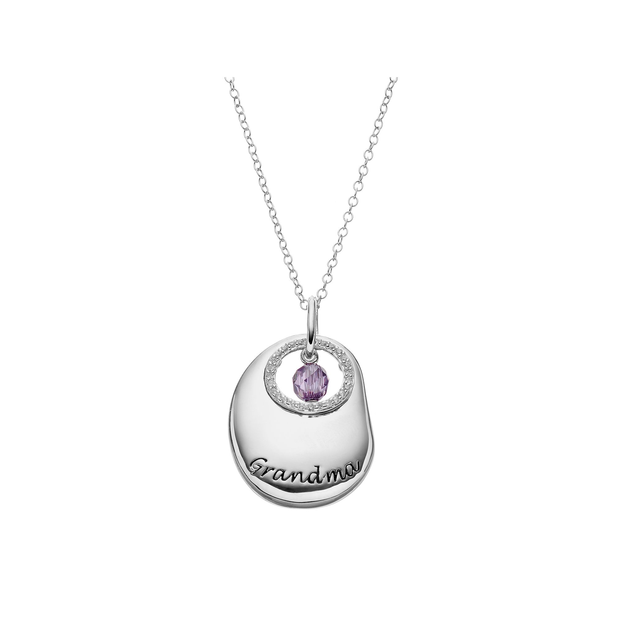 Sentimental Expressions Sterling Silver Cubic Zirconia Grandma Necklac