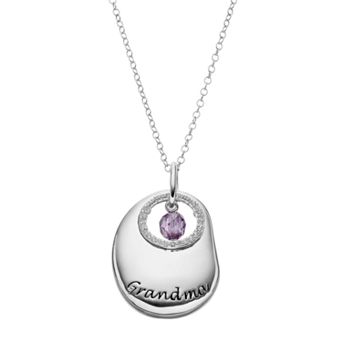 Sentimental Expressions Sterling Silver Cubic Zirconia "Grandma" Necklace