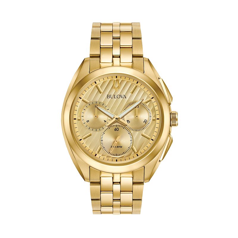 Bulova Men's CURV Stainless Steel Chronograph Watch, Gold Tone