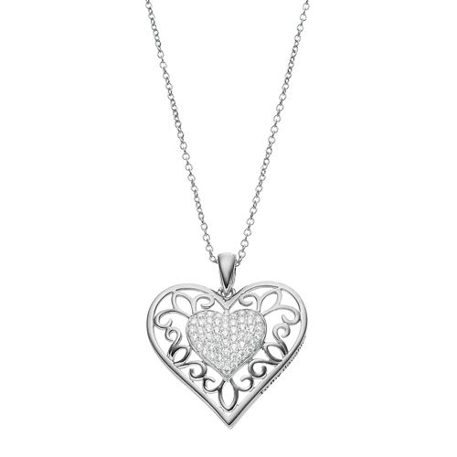 Sentimental Expressions Sterling Silver Cubic Zirconia Daughter Heart ...