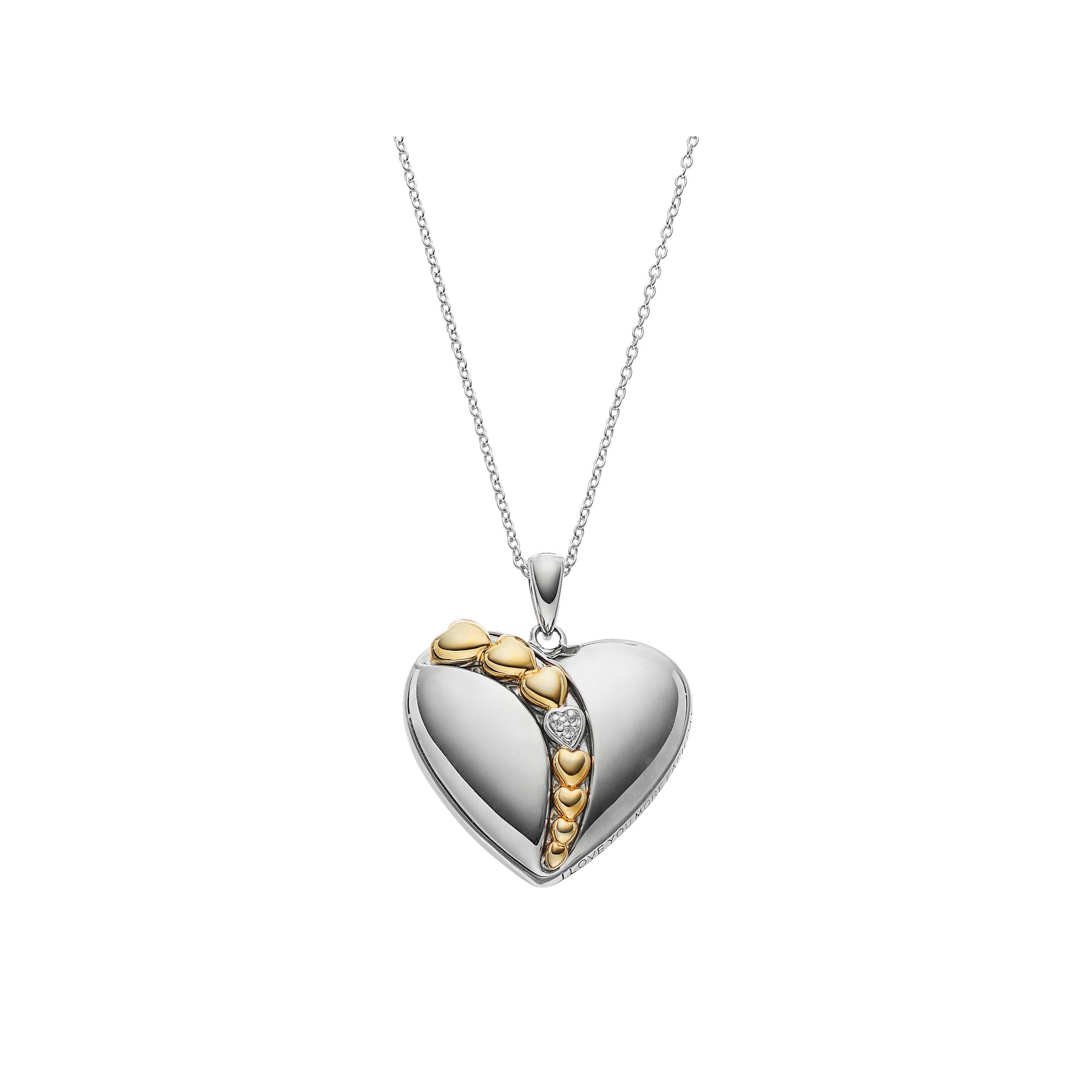 Sentimental Expressions Two Tone Sterling Silver Cubic Zirconia Heart Neck