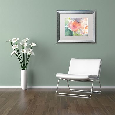 Trademark Fine Art Coral Blossom Silver Finish Framed Wall Art