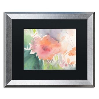 Trademark Fine Art Coral Blossom Silver Finish Framed Wall Art
