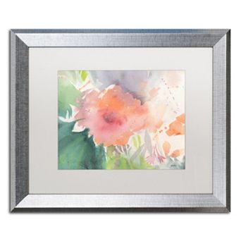 Trademark Fine Art Coral Blossom Silver Finish Framed Wall Art