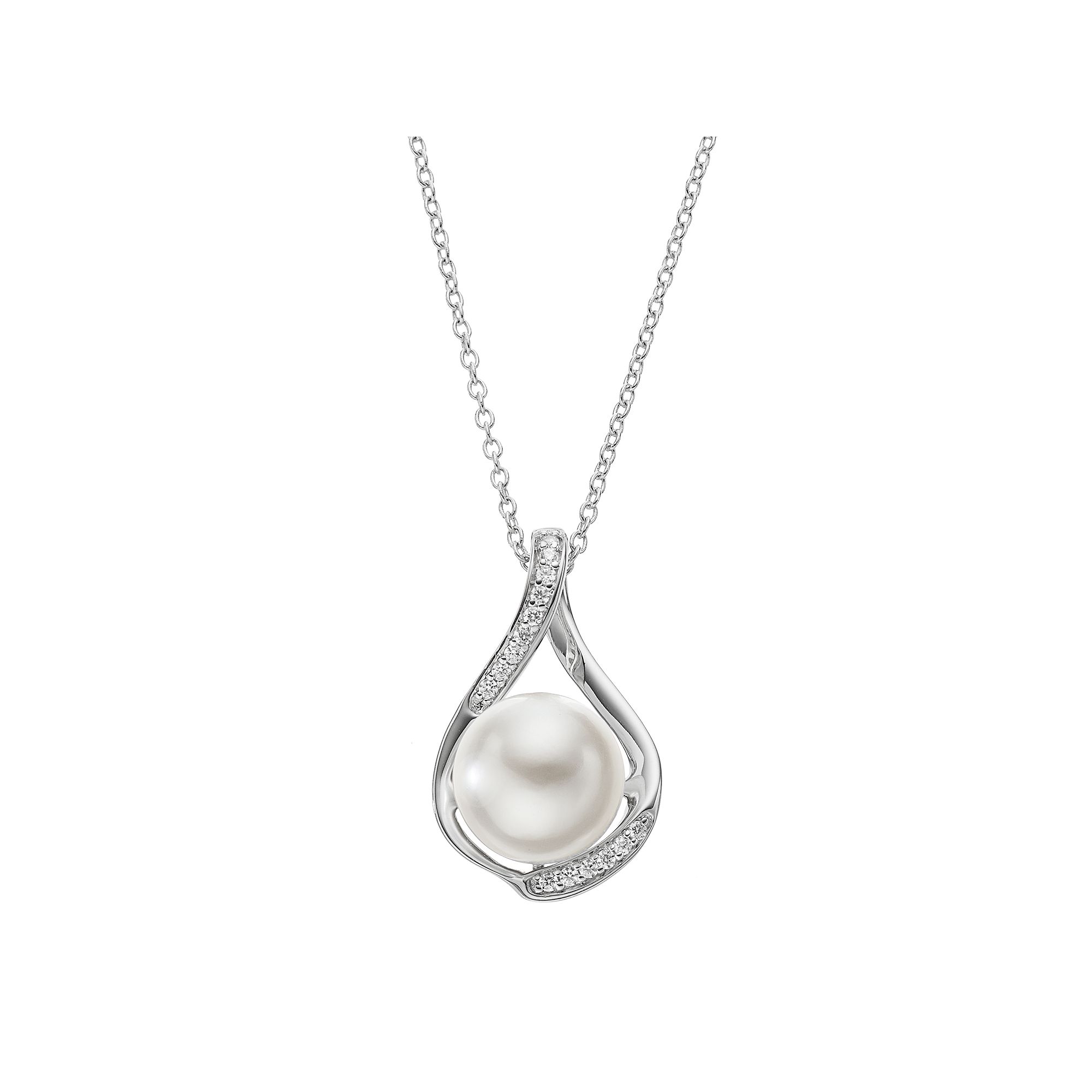 Sentimental Expressions Sterling Silver Freshwater Cultured Pearl & Cubic 