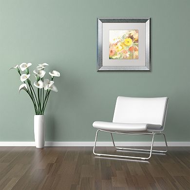 Trademark Fine Art Yellow Path Silver Finish Framed Wall Art