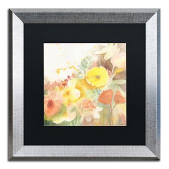 Trademark Fine Art Yellow Path Silver Finish Framed Wall Art