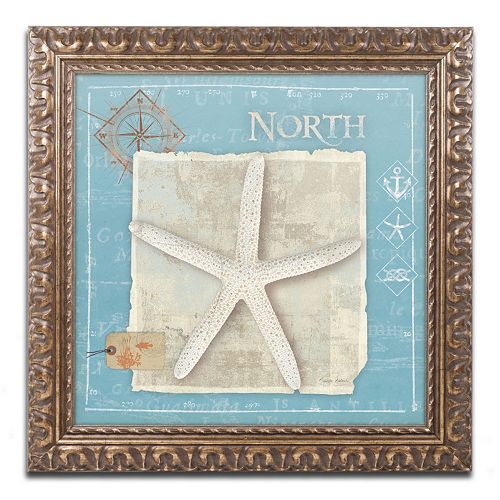 Trademark Fine Art Points North Starfish Ornate Framed Wall Art