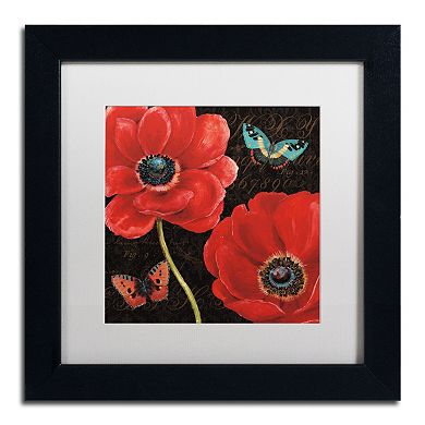 Trademark Fine Art "Petals and Wings II" Black Framed Wall Art