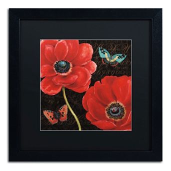 Trademark Fine Art "Petals and Wings II" Black Framed Wall Art