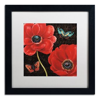 Trademark Fine Art "Petals and Wings II" Black Framed Wall Art