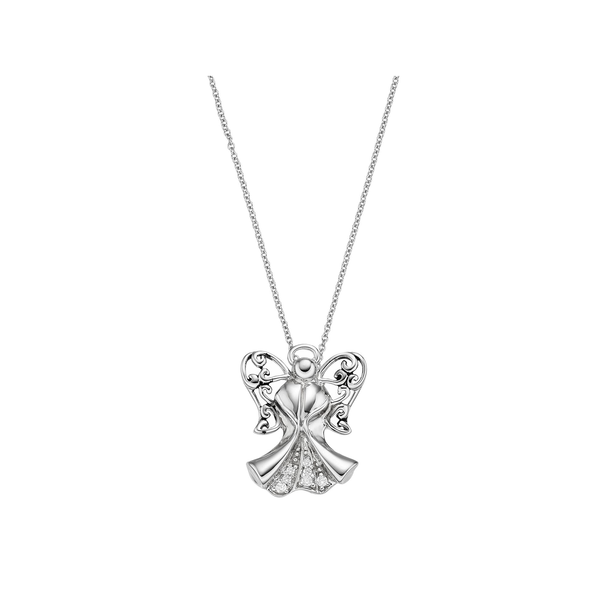 Sentimental Expressions Sterling Silver Cubic Zirconia Angel of Strength N
