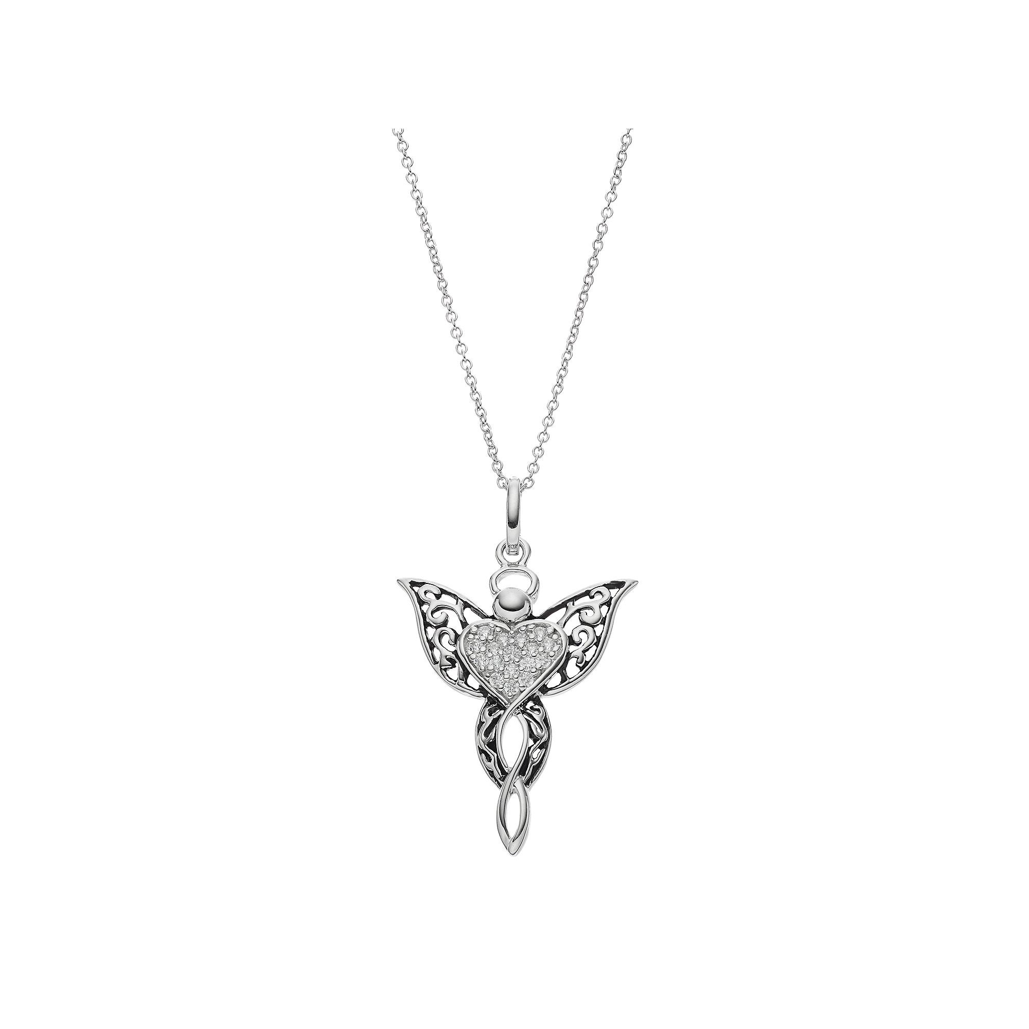 Sentimental Expressions Sterling Silver Cubic Zirconia Angel of Blessing N
