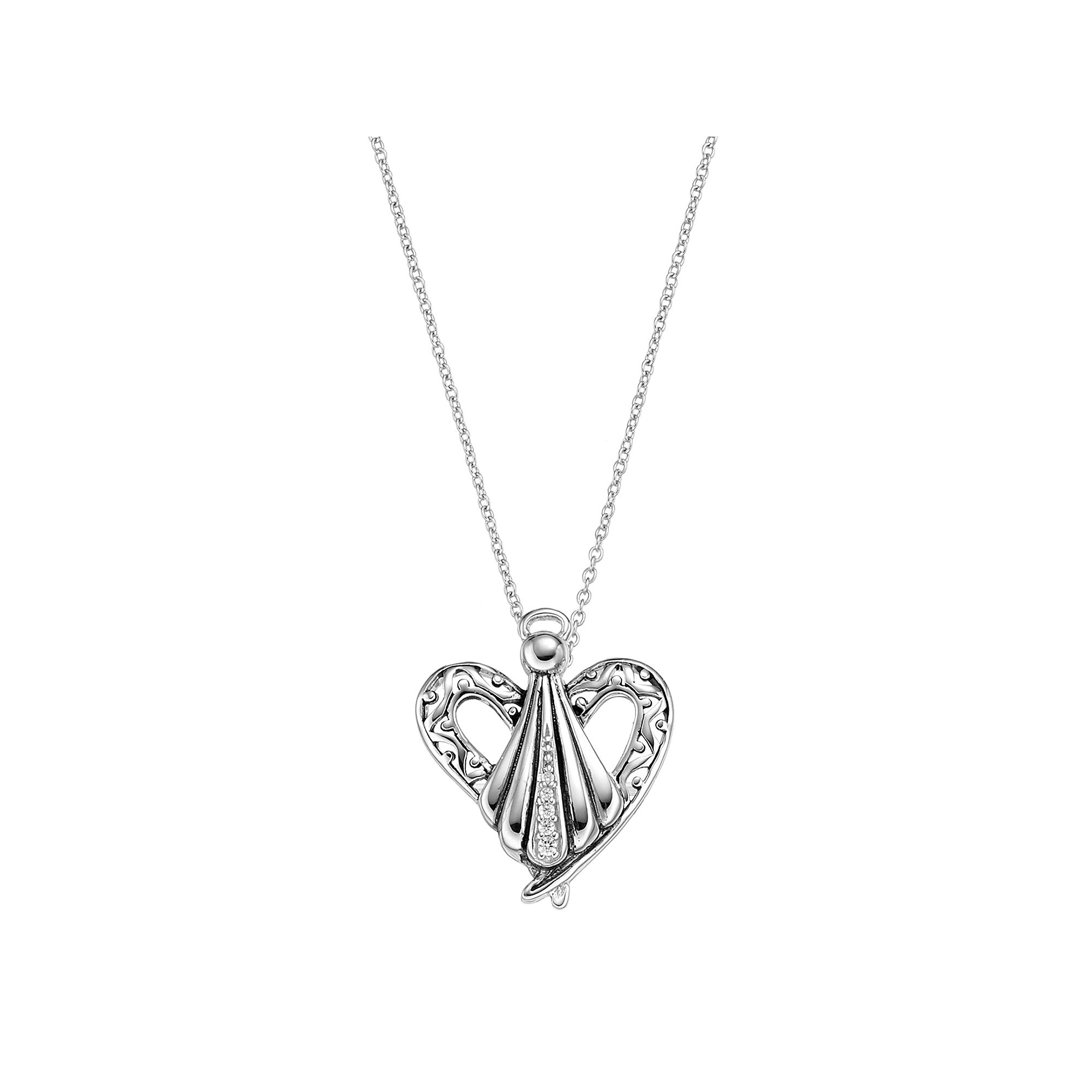 Sentimental Expressions Sterling Silver Cubic Zirconia Angel of Friendship