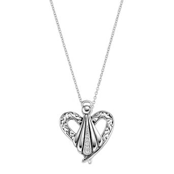 Sentimental Expressions Sterling Silver Cubic Zirconia Angel of Friendship Necklace