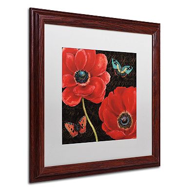 Trademark Fine Art "Petals and Wings II" Wood Finish Framed Wall Art