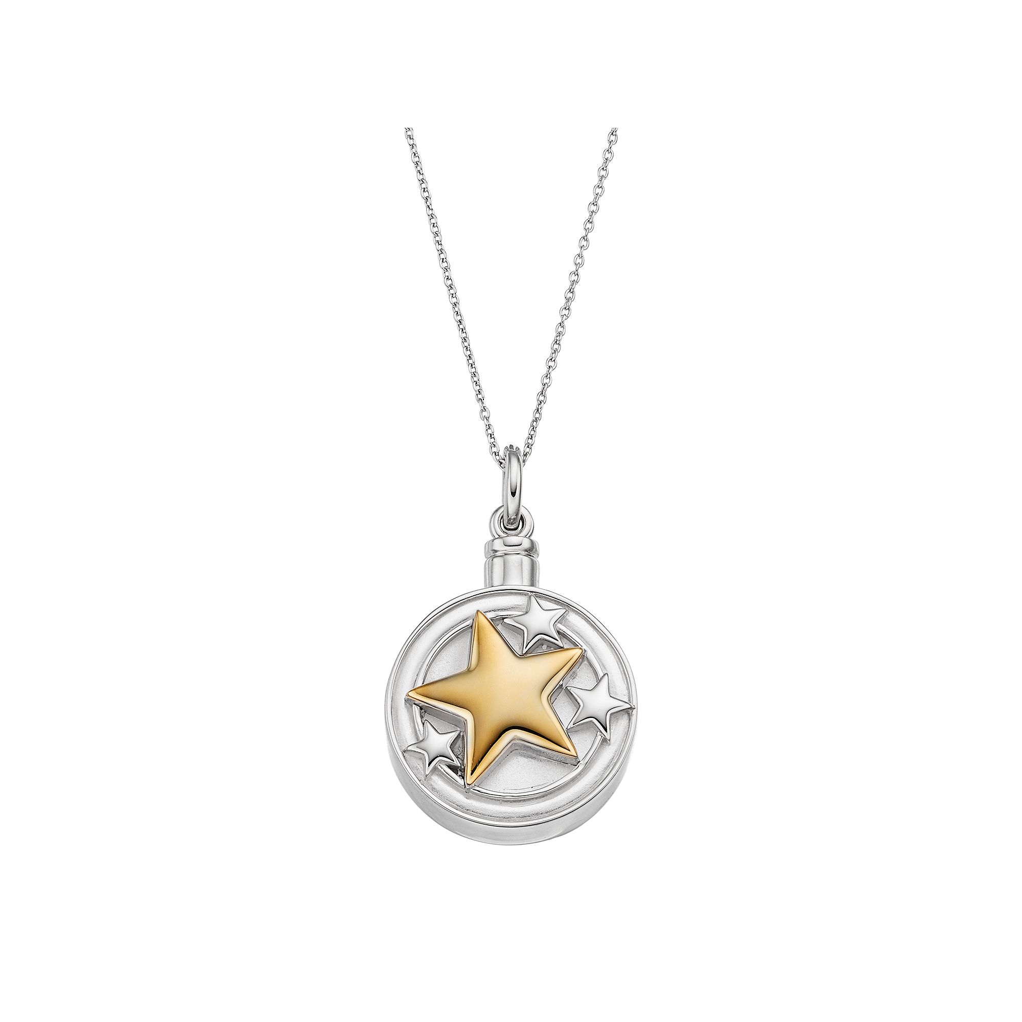 Sentimental Expressions Two Tone Sterling Silver Star Rememberance Ash Hol