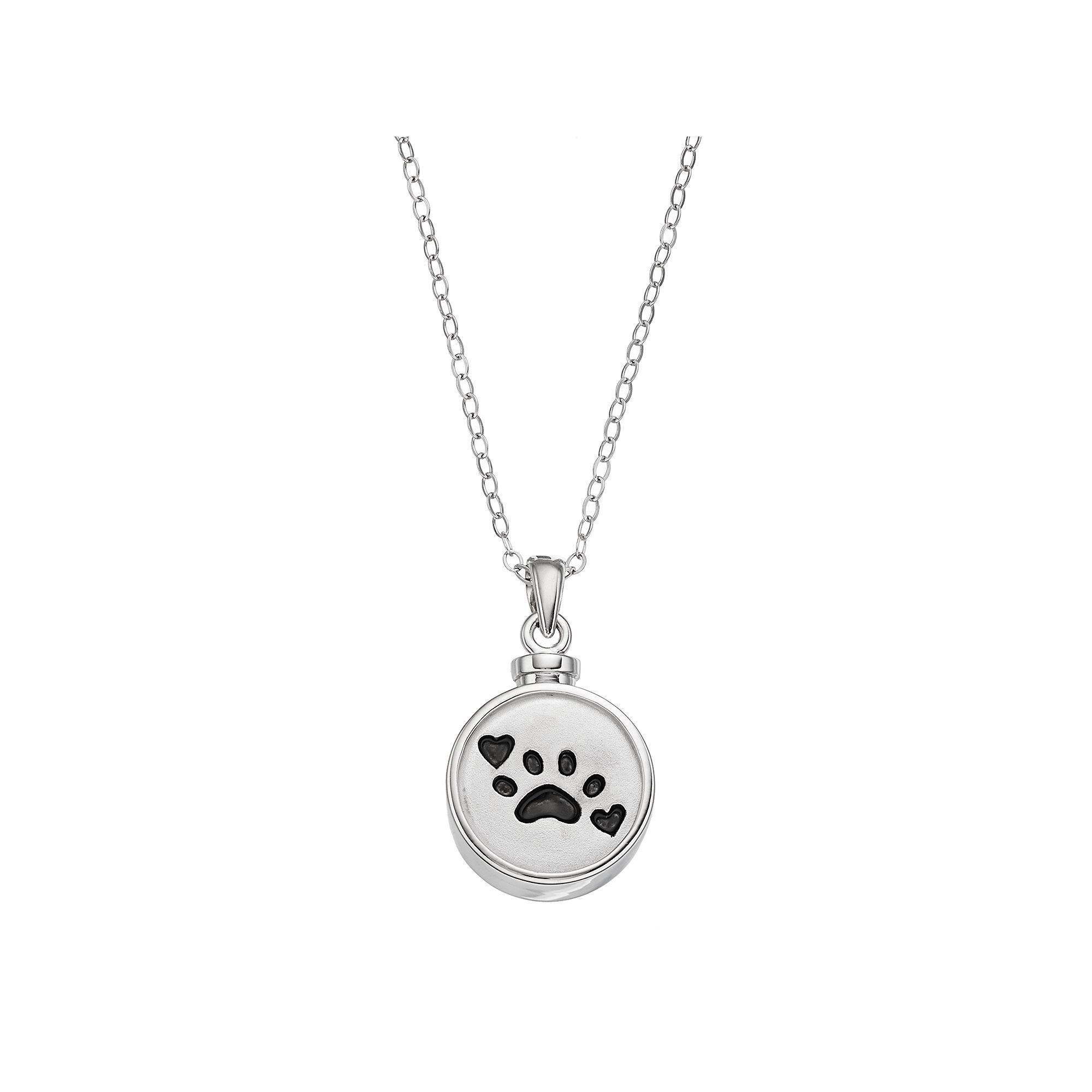 Sentimental Expressions Sterling Silver Paw Print Rememberance Ash Holder 