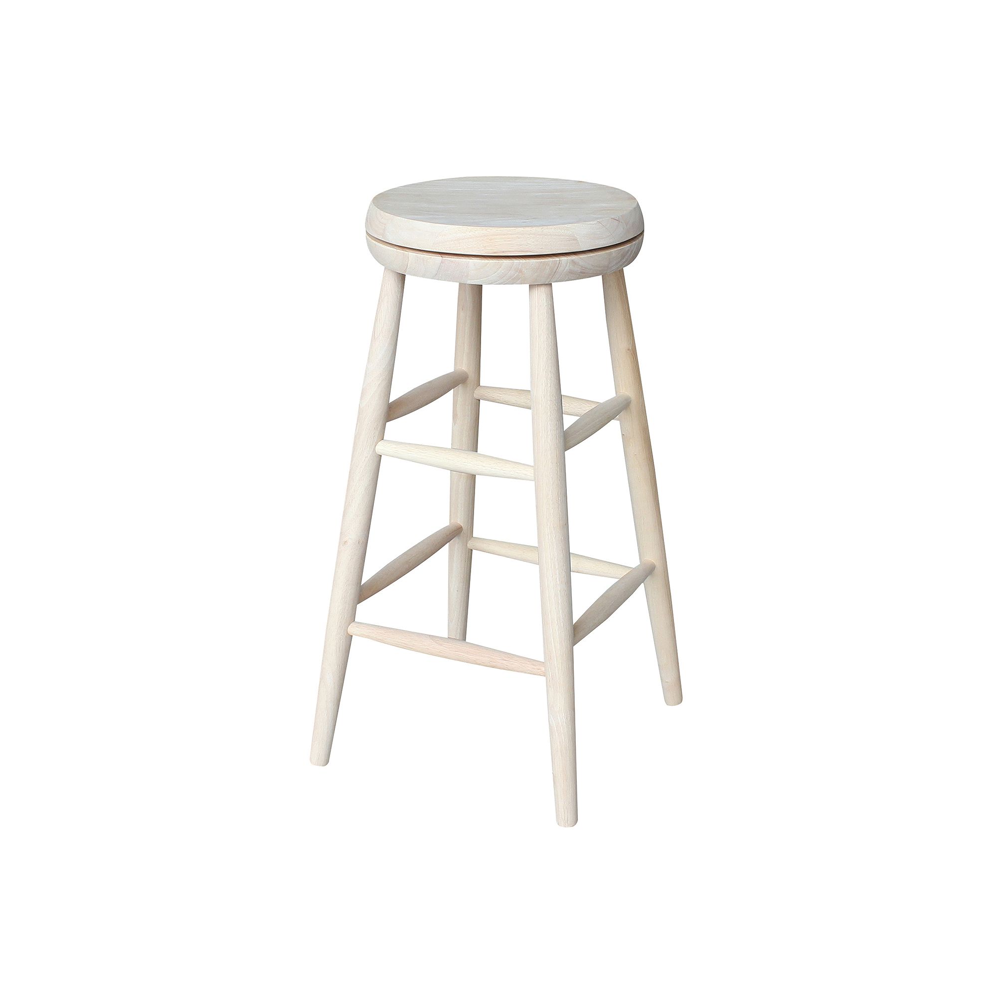 International Concepts Swivel Bar Height Stool, White