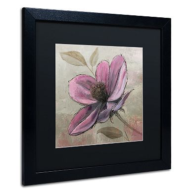 Trademark Fine Art "Plum Floral III" Black Framed Wall Art