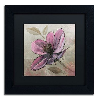 Trademark Fine Art "Plum Floral III" Black Framed Wall Art
