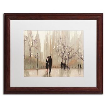 Trademark Fine Art "An Evening Out Neutral" Wood Finish Framed Wall Art